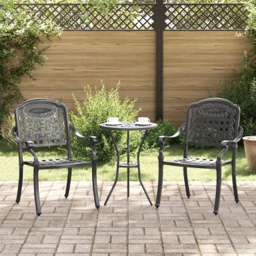 vidaXL Καρέκλες Κήπου 2 τεμ. Μαύρο Χυτοσίδηρο 55x56.5x91cm
