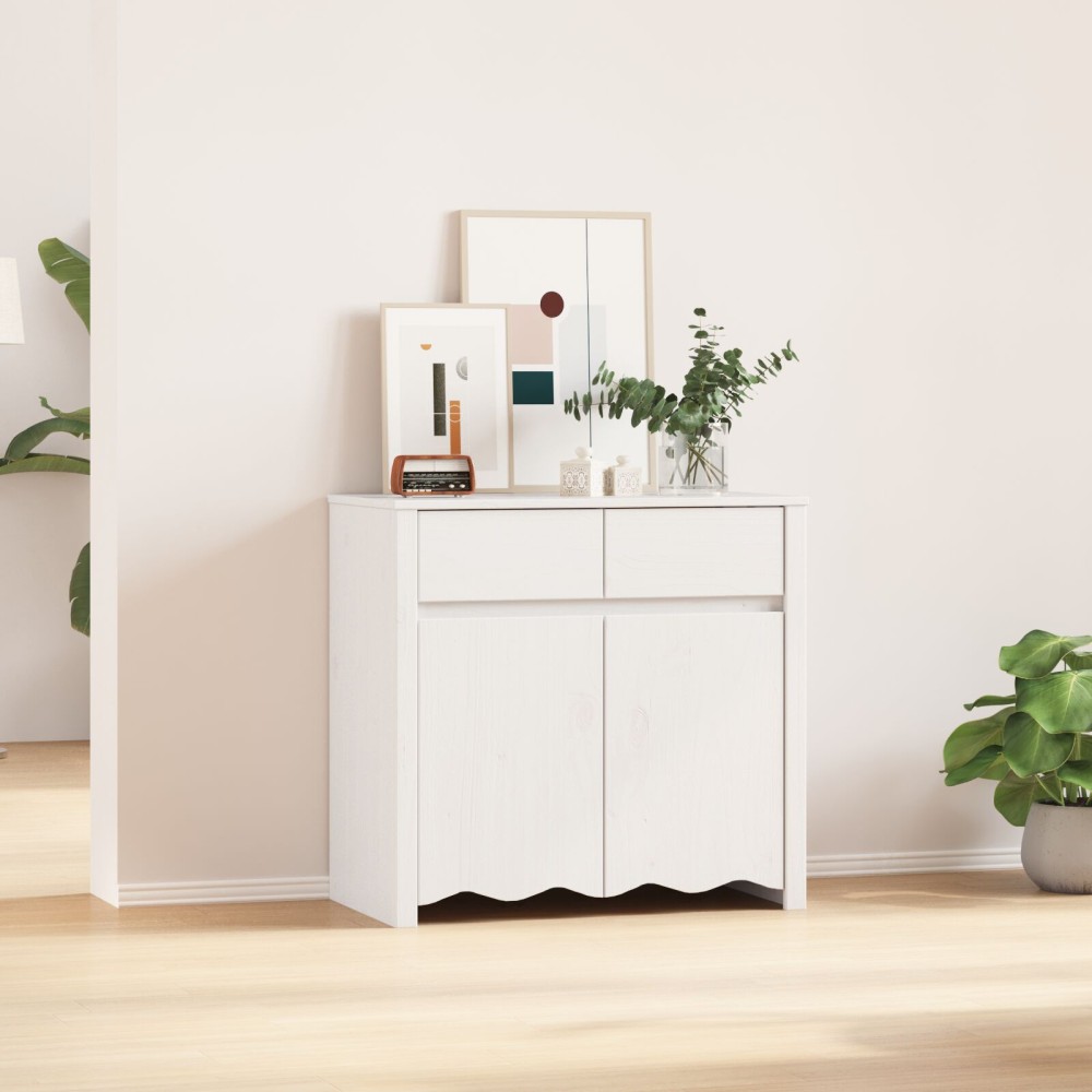 vidaXL Πλάτη "DRAMMEN" Λευκό 79x43x75,5cm Στερεό Ξύλο Πεύκου 1 τεμ.