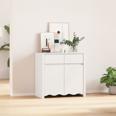 vidaXL Πλάτη "DRAMMEN" Λευκό 79x43x75,5cm Στερεό Ξύλο Πεύκου 1 τεμ.