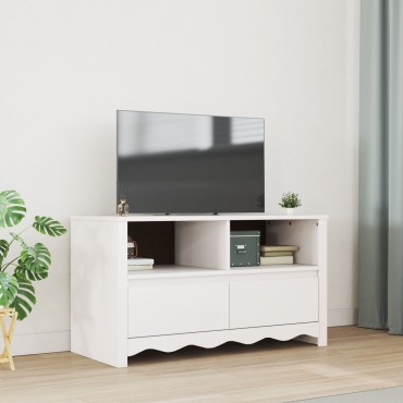 vidaXL Ντουλάπι τηλεόρασης "DRAMMEN" Λευκό 99x43x55cm Στερεό ξύλο πεύκου