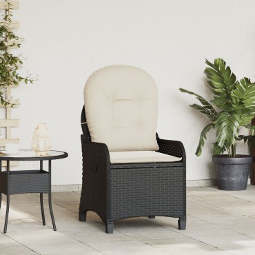 vidaXL Πολυθρόνα με Κα cushions Μαύρο Πολυεστέρας 56x66x95cm 1 τεμ.