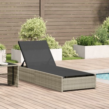 vidaXL Ξαπλώστρα Μπεζ 60x200x27cm Πολυ Ρατάν 1 τεμ.