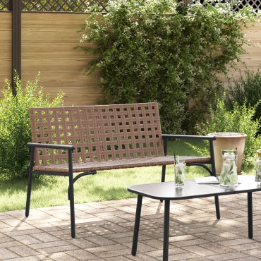 vidaXL Κήπος Πάγκος Μαύρος 113x79x75cm Ρατάν