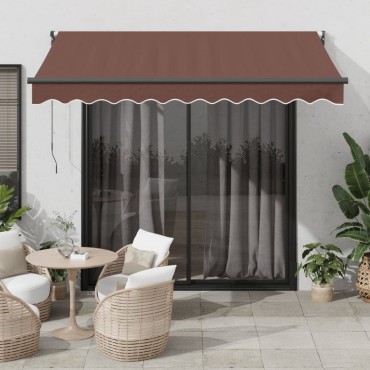 vidaXL Τέντα Πτυσσόμενη Αυτόματη Καφέ 300x250 εκ.
