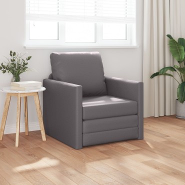 vidaXL Κρεβάτι Καναπέ 2 σε 1 Γκρι 74x77x81cm Από Ψεύτικο Δέρμα