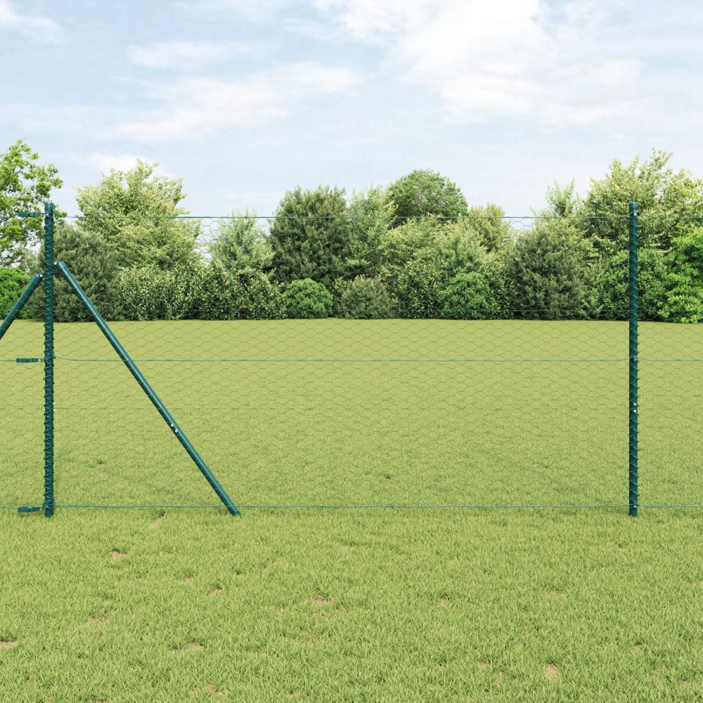 vidaXL Hexagon Fence Πράσινο 1.4x100 μ Ατσάλι 10000x140x0.1cm