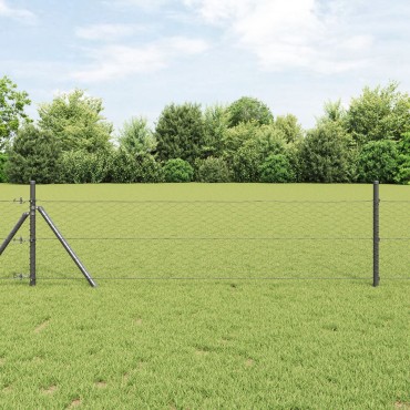 vidaXL Γκρι Εξάγωνος Φράχτης 0.8x10 μ Ατσάλι 1000x80x0.09cm