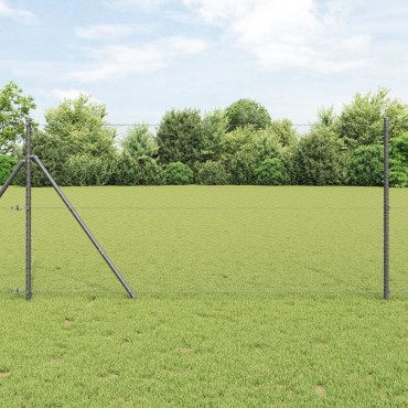 vidaXL Εξάγωνος Φράκτης Γκρι 1x10 μ Χάλυβας 1000x100x0.07cm