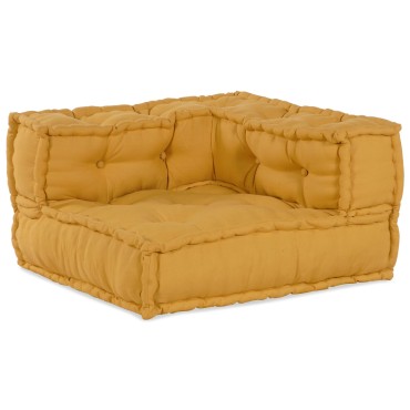 vidaXL Modular Pouffes 3 τμχ Κίτρινο Ύφασμα 70x70x54cm