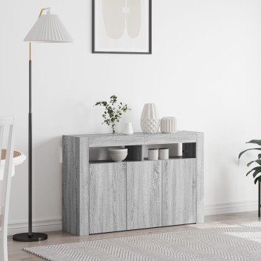 vidaXL Βιτρίνα Γκρι sonoma Κατασκευασμένο ξύλο 116x30x75cm Βιτρίνα 1 τεμ.