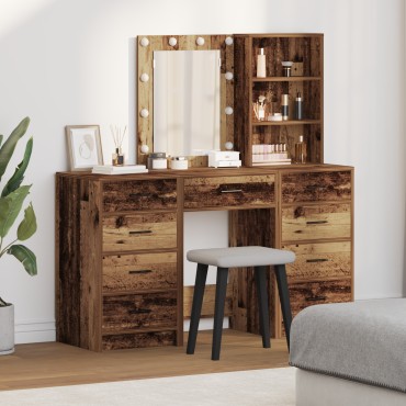 vidaXL Σετ Τουαλέτας 3 τεμ. με LED σε Φινίρισμα Παλιού Ξύλου 40x41x75 cm