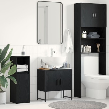 vidaXL Ντουλάπι Νιπτήρα  Μαύρης Δρυός 60x33x60cm Επεξεργασμένο Ξύλο 1 τεμ.