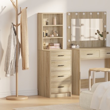 vidaXL Highboard Sonoma Oak 40x41x135cm Επεξεργασμένο Ξύλο 1 τεμ.