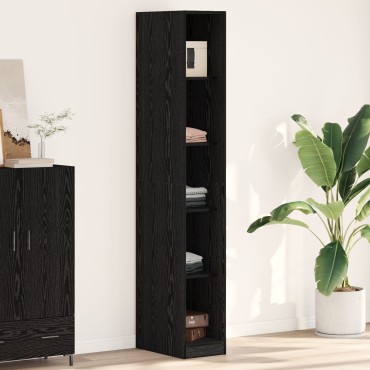 vidaXL Ντουλάπα Μαύρου Δρυός - 30x50x200cm, Φτιαγμένη από Επεξεργασμένο Ξύλο 1 τεμ.