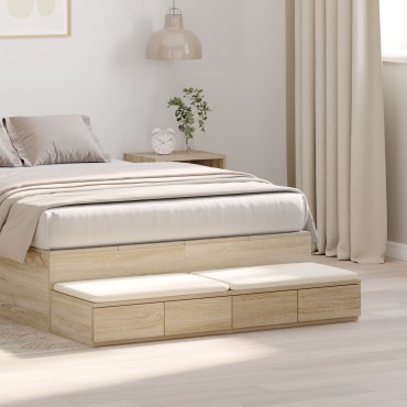 vidaXL Κομοδίνα με Συρτάρια Sonoma Oak 120x36.5x16.5cm Επεξεργασμένο Ξύλο 1 τεμ.