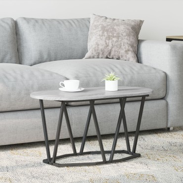 vidaXL Γκρι Τραπεζάκι Σαλονιού - 80x40x40.5 cm Κατασκευασμένο από Επεξεργασμένο Ξύλο και Μέταλλο 1 τεμ.