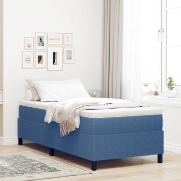 vidaXL Κρεβάτι με Βάση Στρώματος Μπλε 100x200 εκ Ύφασμα Καπιτονέ