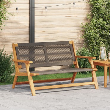 vidaXL Πάγκος Κήπου Γκρι 76x122x73cm Μασίφ Ξύλο Ακακίας