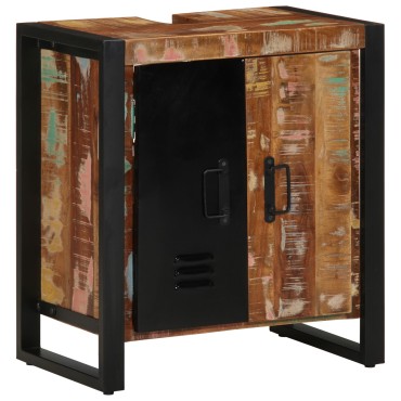 vidaXL Ντουλάπι Μπάνιου Πολύχρωμο 55x35x60cm Μασίφ Ξύλο Ανακυκλωμένο