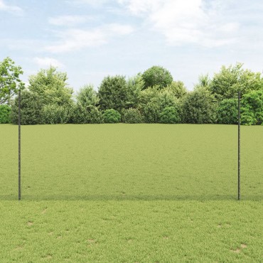 vidaXL Στήλες Φράχτη 22 τμχ Γκρι 160cm Ατσάλι, vidaXL Γκρι Εξαγώνιος Φράχτης 1.6x50 μ Ατσάλι