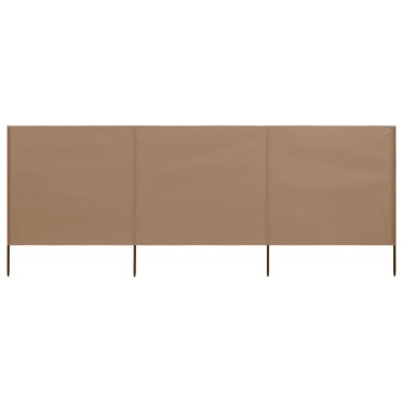 vidaXL Προστατευτικό Αέρα με 3 Πάνελ Taupe 400 x 160 εκ. Υφασμάτινο
