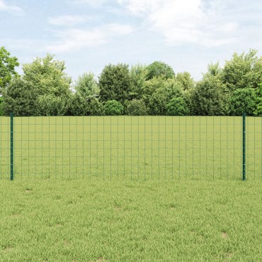 vidaXL Σετ Φράκτη  Euro Σετ 2 Πράσινο Ατσάλι με PVC 25x0.6 m