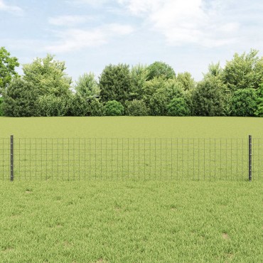 vidaXL Σετ Φράκτη Ευρώπη  Σετ 2 Γκρι Ατσάλι με PVC 10 x 0.4 m Ανθεκτικό