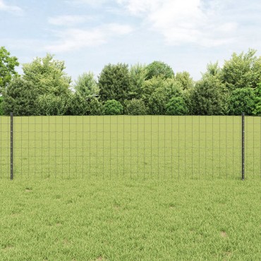 vidaXL Φράκτης  Euro Σετ 3 Γκρι Μέταλλο με επικάλυψη PVC 50 x 0.6 μ