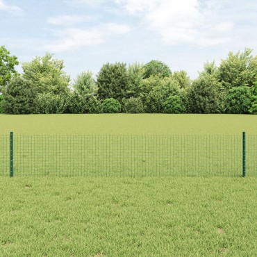 vidaXL Welded Wire Fence with 22 U Posts Πράσινος 0.4x50 μ Χάλυβας