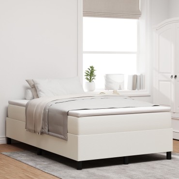 vidaXL Κρεβάτι Box Spring με Κρεμ Στρώμα 120x200 εκ Υφασμα βελουτέ