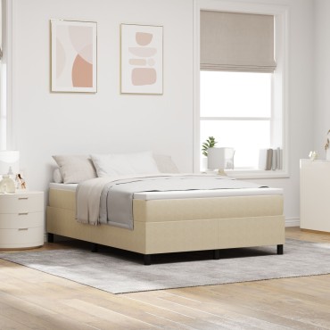 vidaXL Κρεβάτι με Στρώμα Λαμπερό Πράσινο Γκρι 140x200 εκ. Ύφασμα Καμπαρντίνας
