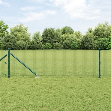 vidaXL Welded Wire Fence με 13 Άγκυρες Πράσινο 0.8x50 μ Χάλυβα