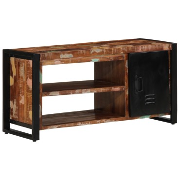vidaXL Πάγκος Παπουτσιών Πολύχρωμο 100x40x50cm Μασίφ Ξύλο Ανακυκλωμένο 1 τεμ.