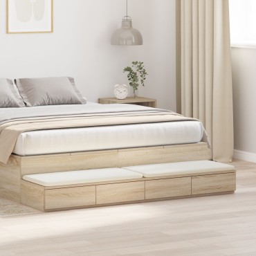 vidaXL κομοδίνο  Sonoma oak Επεξεργασμένο ξύλο 140x36,5x16,5cm 1 τεμ.