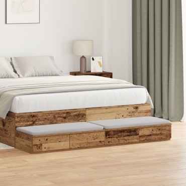vidaXL Κομοδίνο Παλιό ξύλο Ξύλο 150x36.5x16.5cm 1 τεμ.
