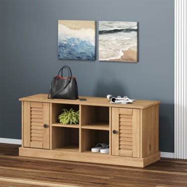 vidaXL Παπουτσοθήκη VIGO 106x35x45cm από Μασίφ Ξύλο Πεύκου 1 τεμ.