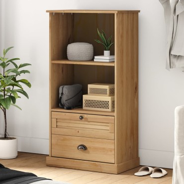 vidaXL Βιβλιοθήκη VIGO 60x35x114,5cm από Μασίφ Ξύλο Πεύκου 1 τεμ.