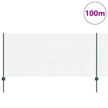 vidaXL Welded Wire Fence με 44 U Posts Πράσινο 1x100 m Χάλυβας