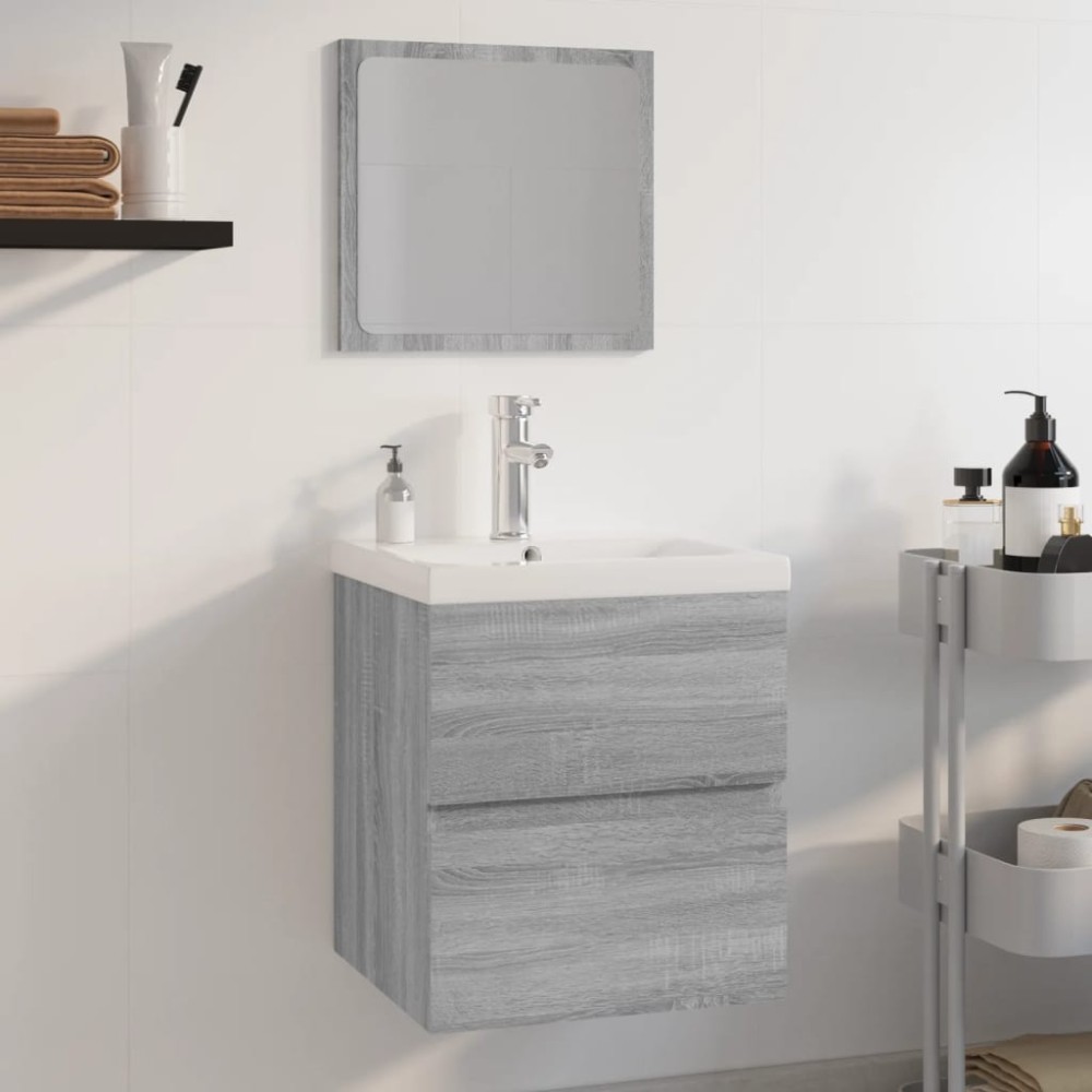 vidaXL Σετ Επίπλων Μπάνιου Γκρι Sonoma Επεξεργασμένο Ξύλο 41x38,5x45cm