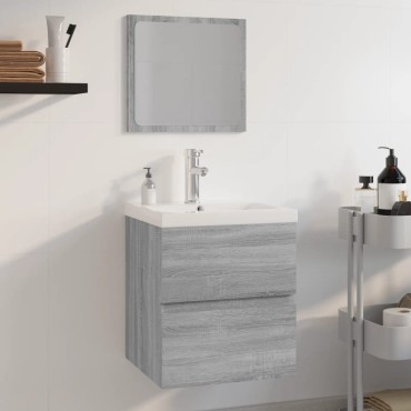 vidaXL Σετ Επίπλων Μπάνιου Γκρι Sonoma Επεξεργασμένο Ξύλο 41x38,5x45cm