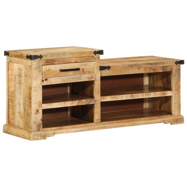 vidaXL Πάγκος για Παπούτσια 110x35x50cm Μασίφ Ξύλο Μάνγκο 1 τεμ.