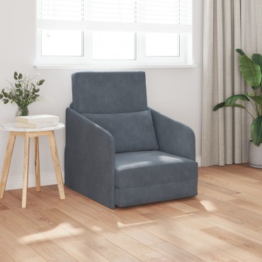 vidaXL καναπές κρεβάτι 2-σε-1 Σκούρος Γκρι 65x80x83cm Βελούδο