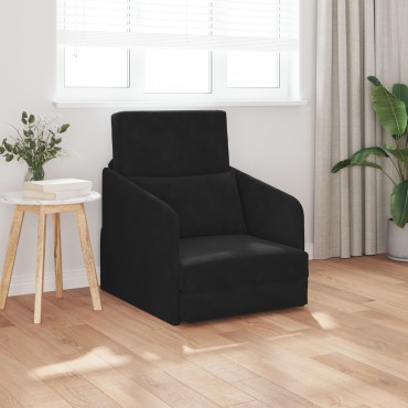 vidaXL Kαναπές κρεβάτι 2-σε-1 Μαύρος 65x80x83cm Βελούδο