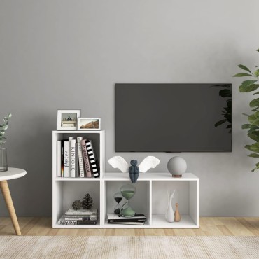 vidaXL Έπιπλα Τηλεόρασης 2 τεμ. Λευκά 72x35x36,5cm Επεξ. Ξύλο