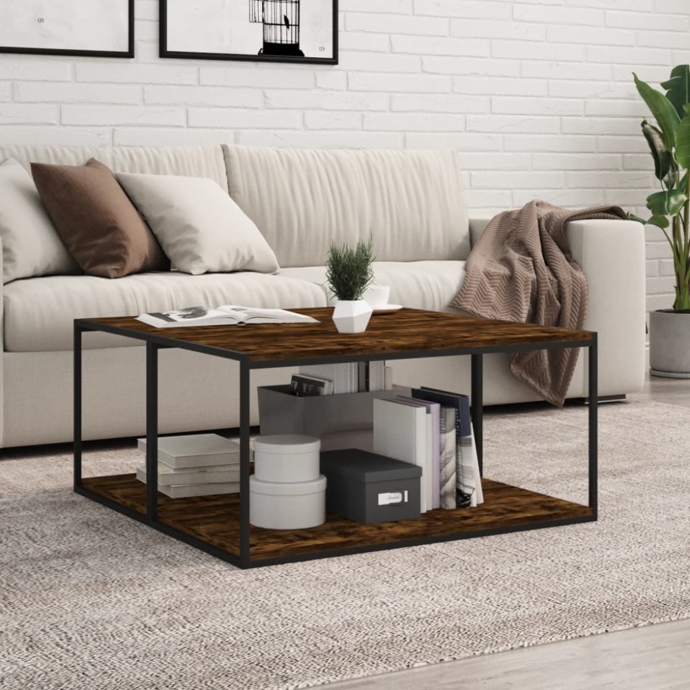 vidaXL Ράφια Τοίχου 4 τεμ. Καπνιστή Δρυς 80x40x1,5cm Επεξεργ. Ξύλο
