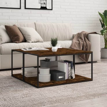 vidaXL Ράφια Τοίχου 4 τεμ. Καπνιστή Δρυς 80x40x1,5cm Επεξεργ. Ξύλο