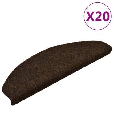 vidaXL Πατάκια Σκάλας Αυτοκόλλητα 20 τεμ. Καφέ 65x21x4 εκ.