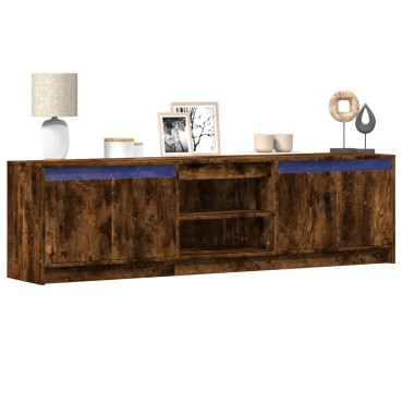 vidaXL Έπιπλο Τηλεόρασης με LED Καπνιστή Δρυς 180x34x50cm Επεξ. Ξύλο