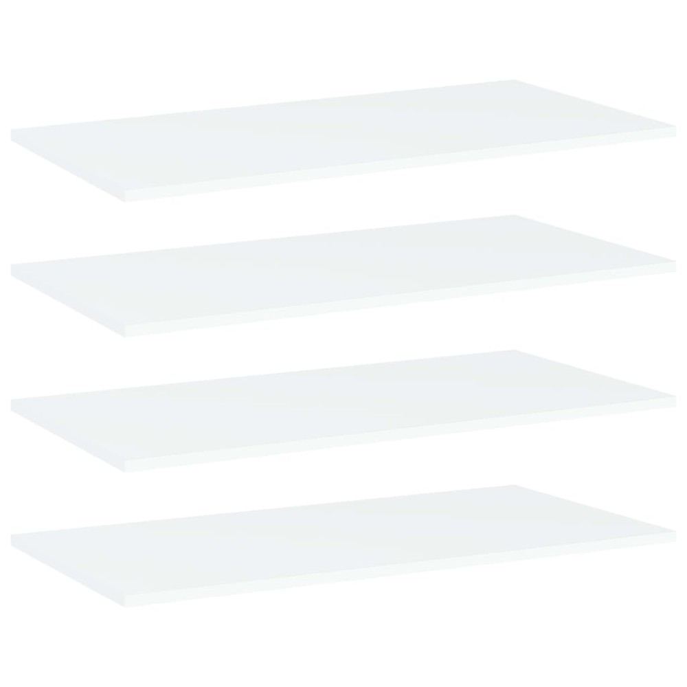 vidaXL Ράφια Βιβλιοθήκης 4 τεμ. Λευκά 80x40x1,5cm από Επεξ. Ξύλο