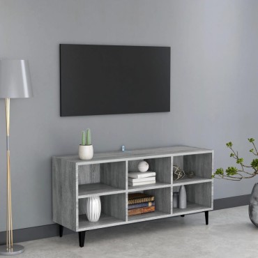 vidaXL Έπιπλο Τηλεόρασης Γκρι 103,5x30x50cm με Μεταλλικά Πόδια Sonoma